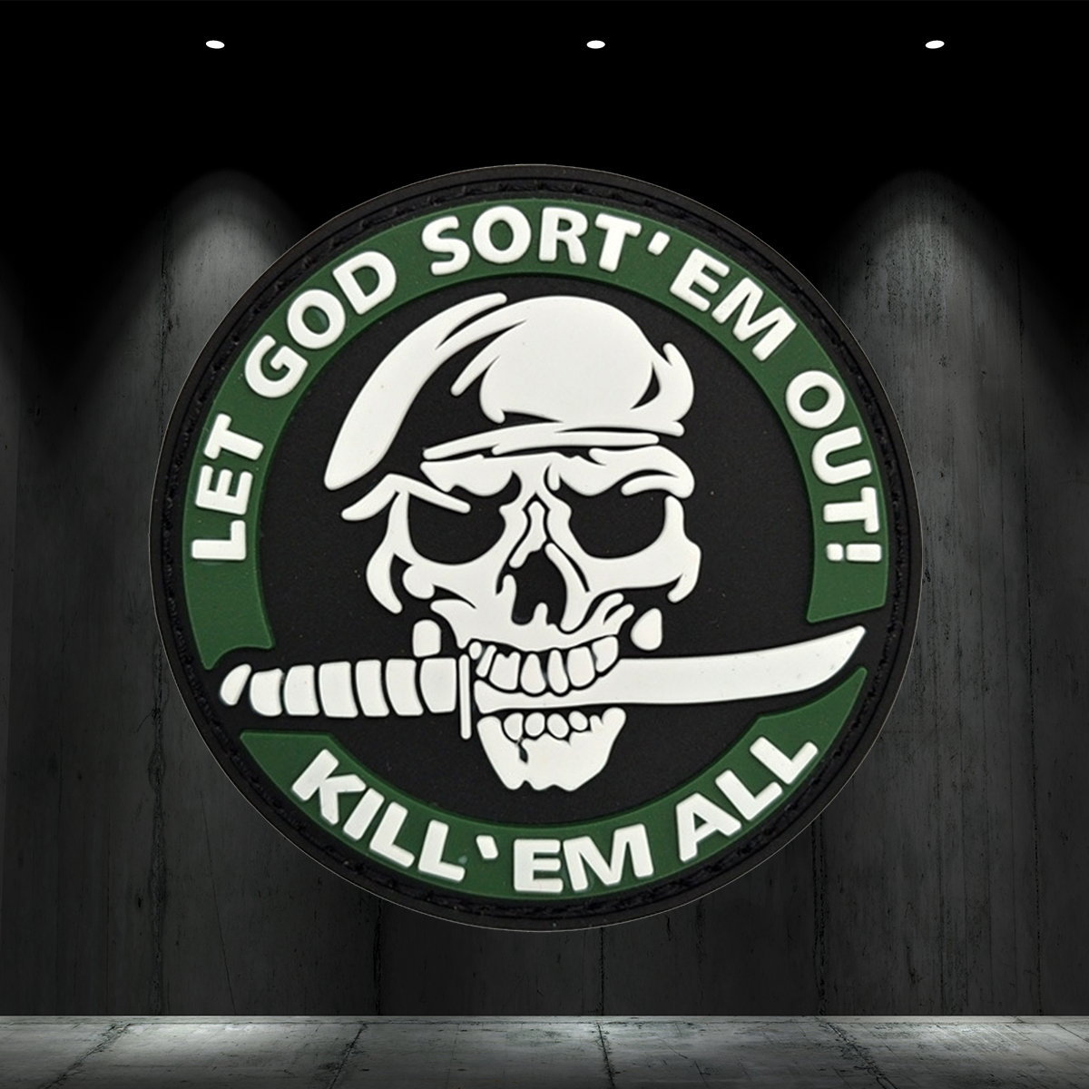 Kill'em all Tactical Skull Morale Badge PVC Patch