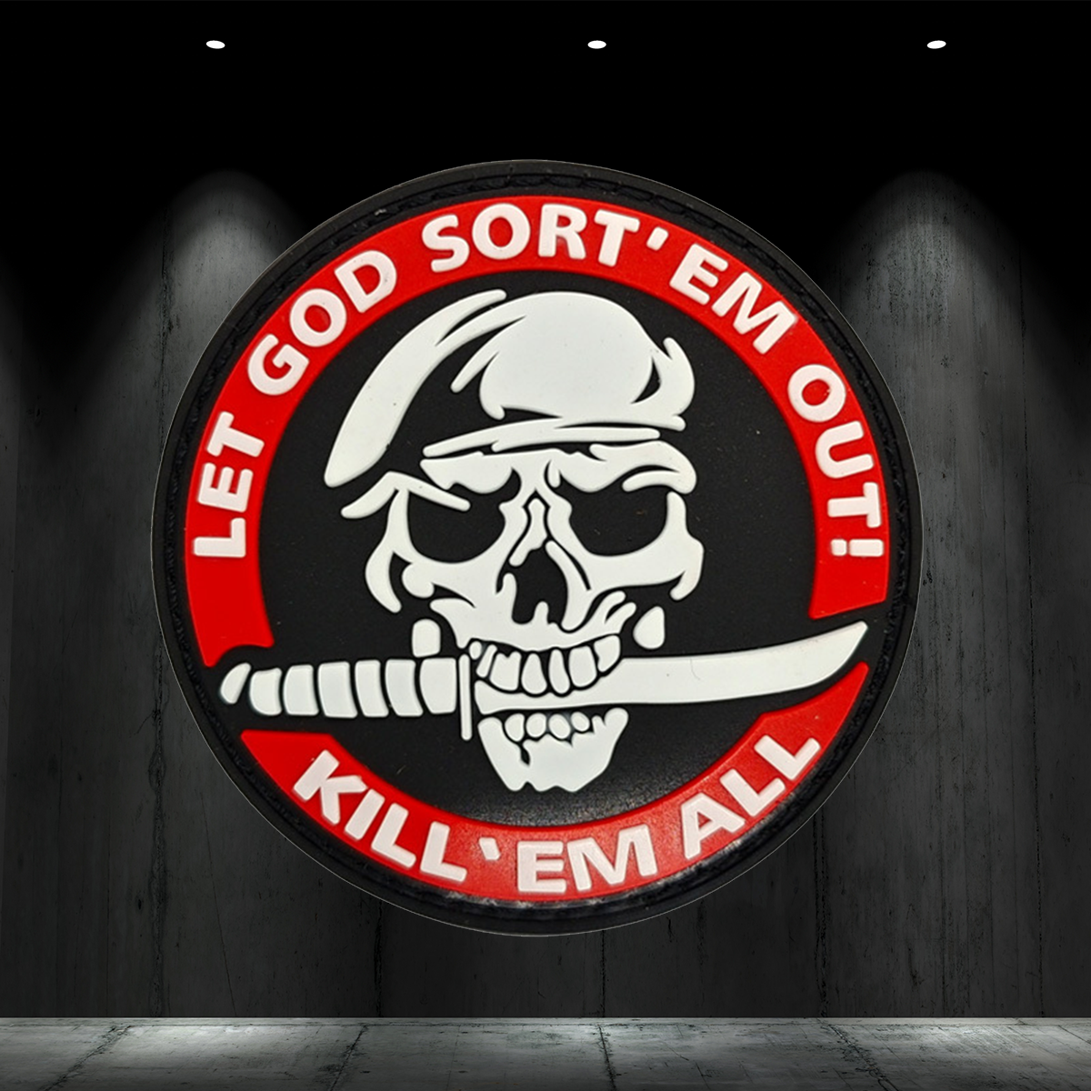 Kill'em all Tactical Skull Morale Badge PVC Patch